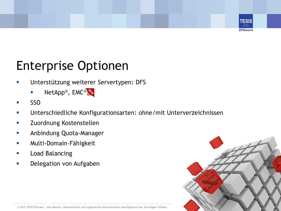 Konfigurationsarten: ohne/mit Unterverzeichnissen Zuordnung Kostenstellen Anbindung Quota-Manager