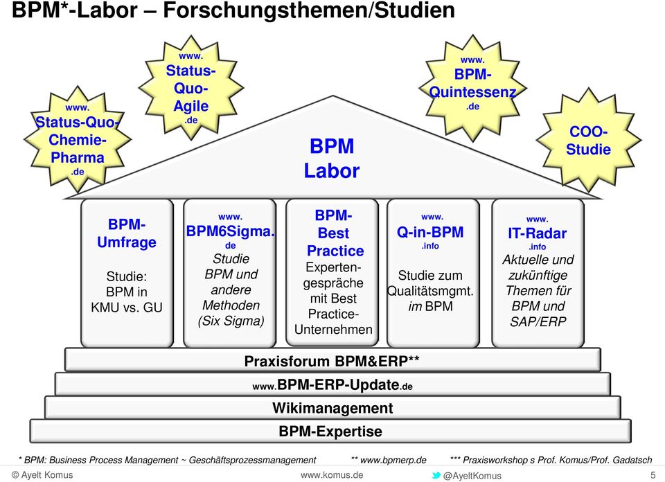 de Studie BPM und andere Methoden (Six Sigma) BPM- Best Practice Expertengespräche mit Best Practice- Unternehmen www. Q-in-BPM.info Studie zum Qualitätsmgmt.