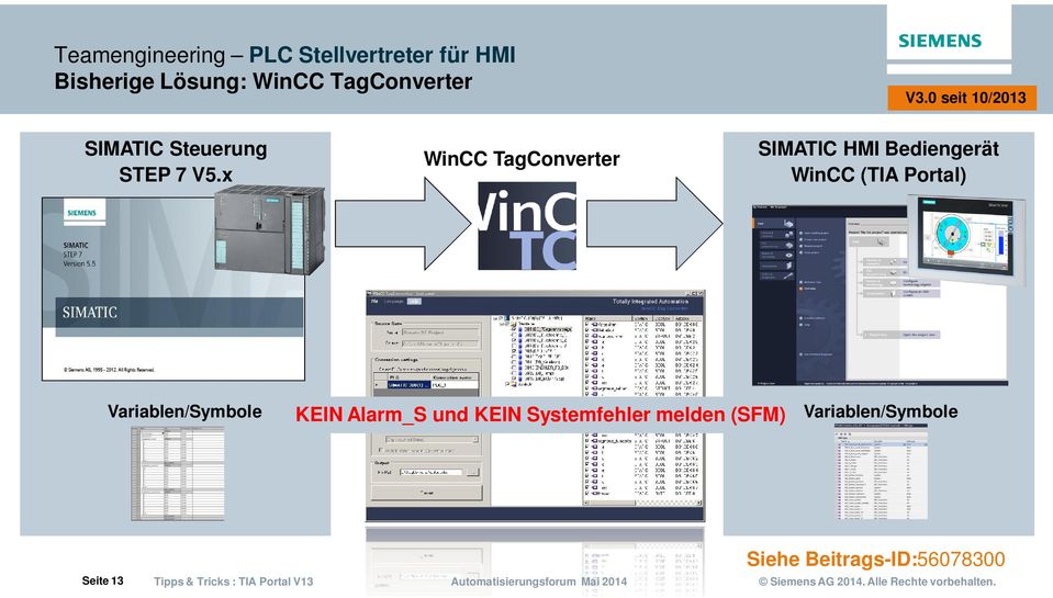 x WinCC TagConverter SIMATIC HMI Bediengerät WinCC (TIA Portal)