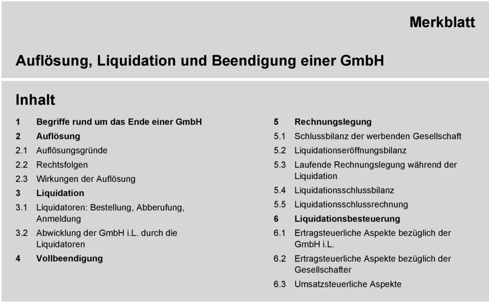 Auflosung Liquidation Und Beendigung Einer Gmbh Pdf Kostenfreier Download