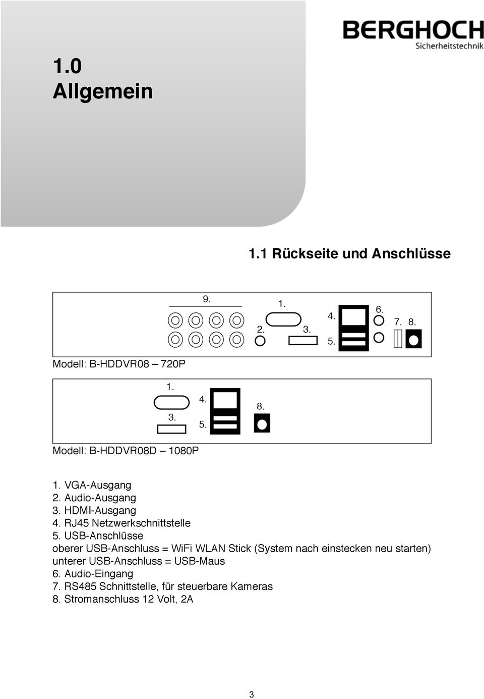 USB-Anschlüsse oberer USB-Anschluss = WiFi WLAN Stick (System nach einstecken neu starten)