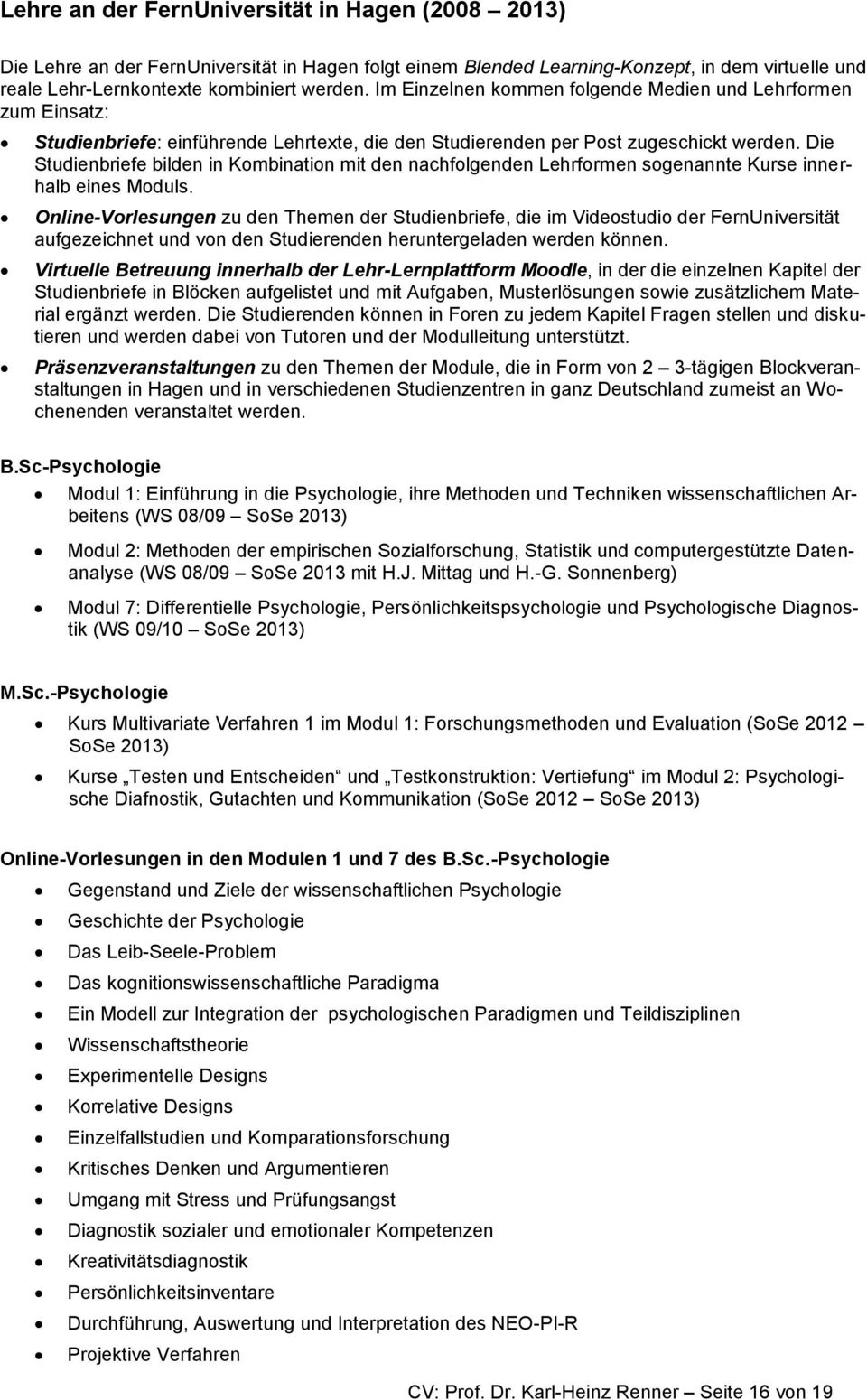 curriculum vitae - prof  dr  karl-heinz renner