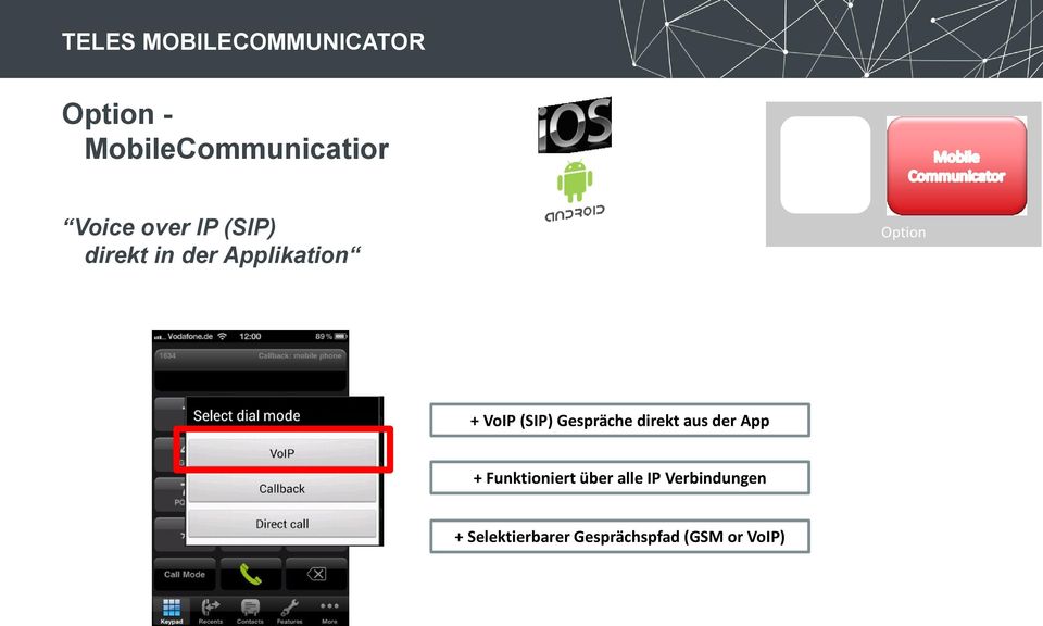 VoIP (SIP) Gespräche direkt aus der App + Funktioniert