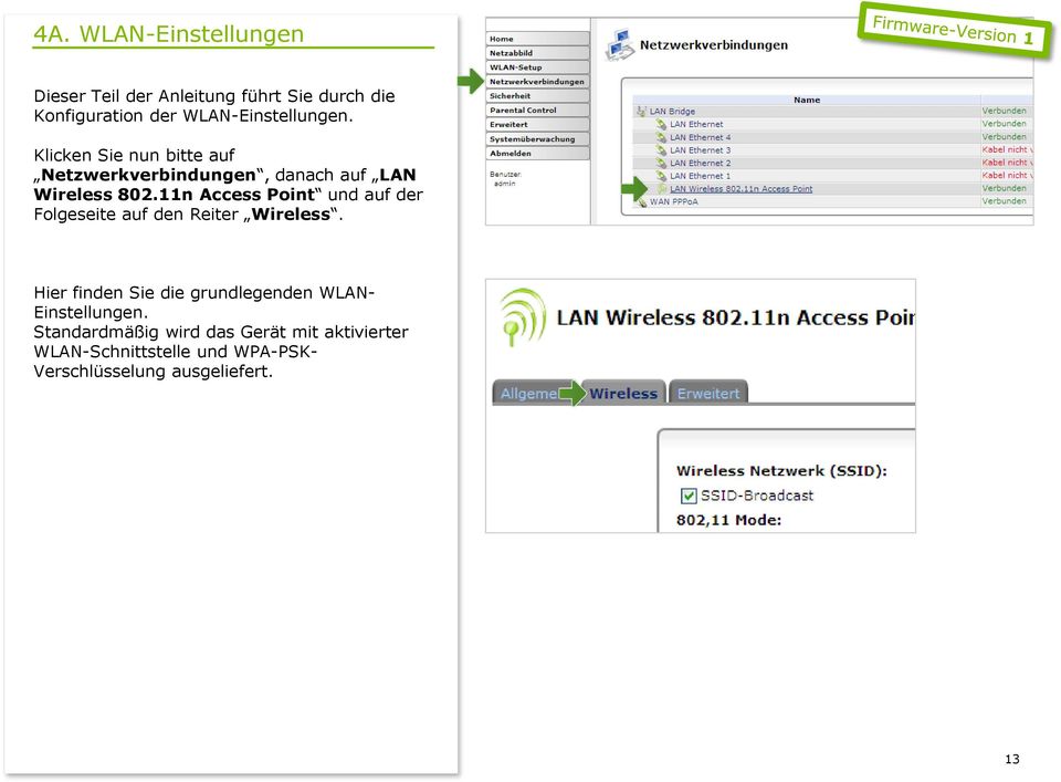 11n Access Point und auf der Folgeseite auf den Reiter Wireless.