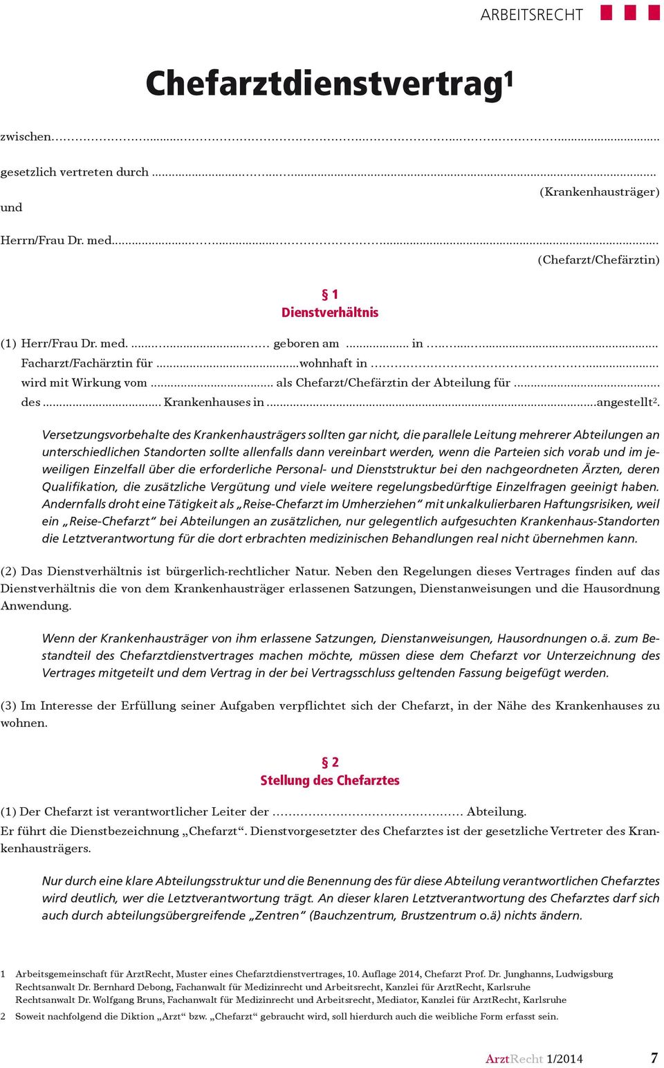 Arztrecht Chefarztdienstvertrag 10 Auflage 2014 Januar Jahrgang