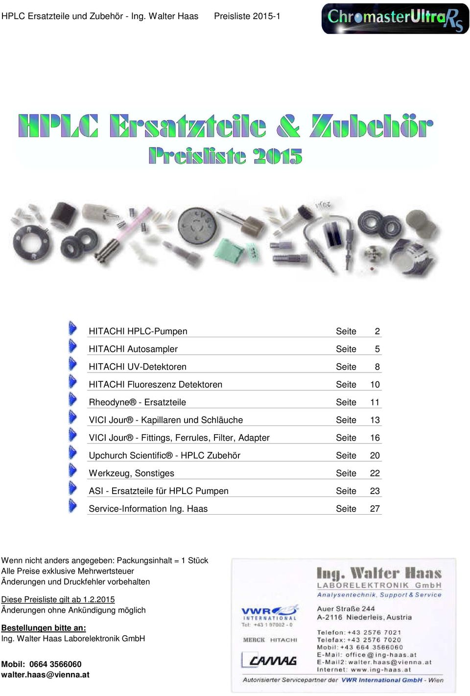 Ersatzteile für HPLC Pumpen Seite 23 Service-Information Ing.