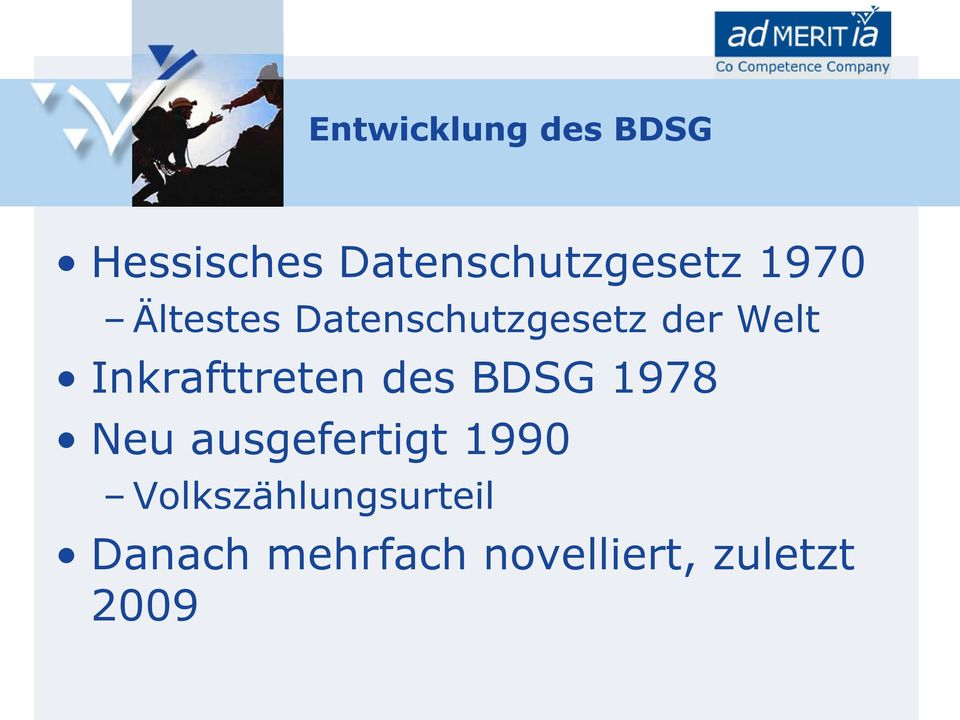 Inkrafttreten des BDSG 1978 Neu ausgefertigt 1990