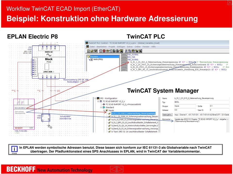 Diese lassen sich konform zur IEC 61131-3 als Globalvariable nach TwinCAT