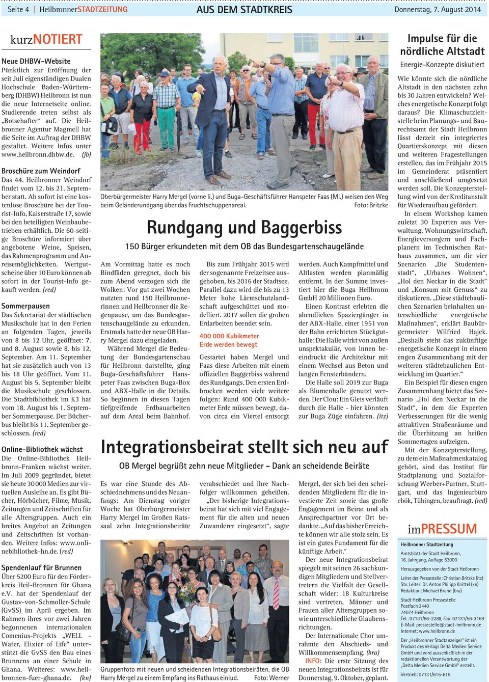 Studierende treten selbst als Botschafter auf. Die Heilbronner Agentur Magmell hat die Seite im Auftrag der DHBW gestaltet. Weitere Infos unter www.heilbronn.dhbw.de. (jb) Broschüre zum Weindorf Das 44.