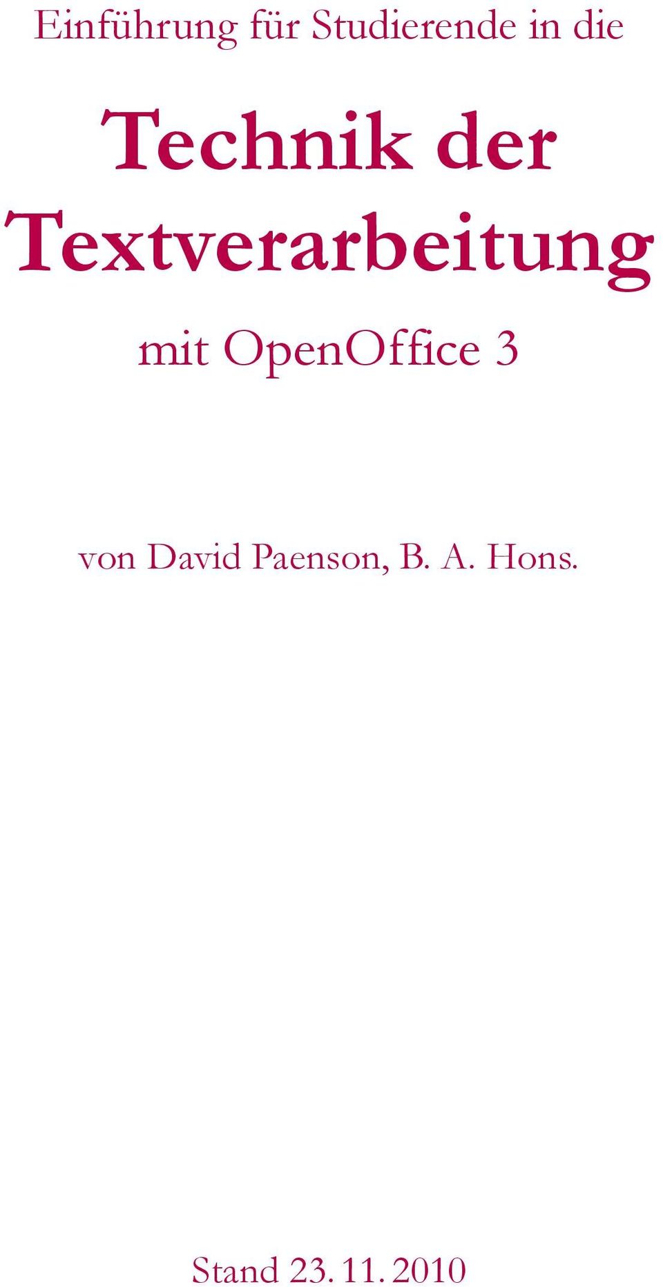 mit OpenOffice 3 von David