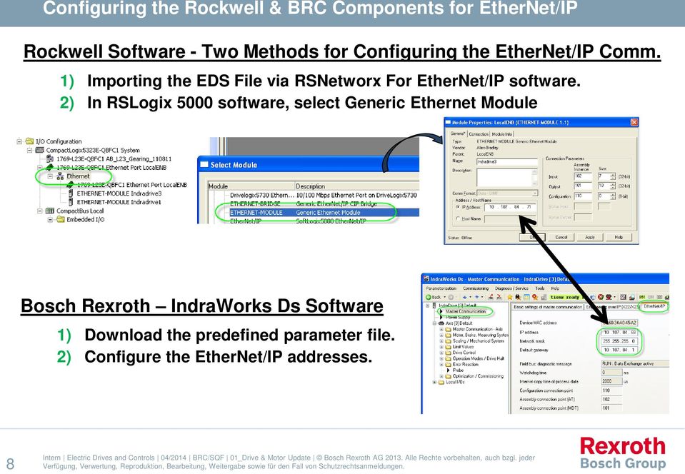 1) Importing the EDS File via RSNetworx For EtherNet/IP software.