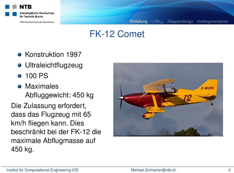 Verbesserung Der Langsamflugeigenschaften Des Doppeldeckers Fk 12 Comet Mit Hilfe Von Stromungssimulationen Pdf Kostenfreier Download