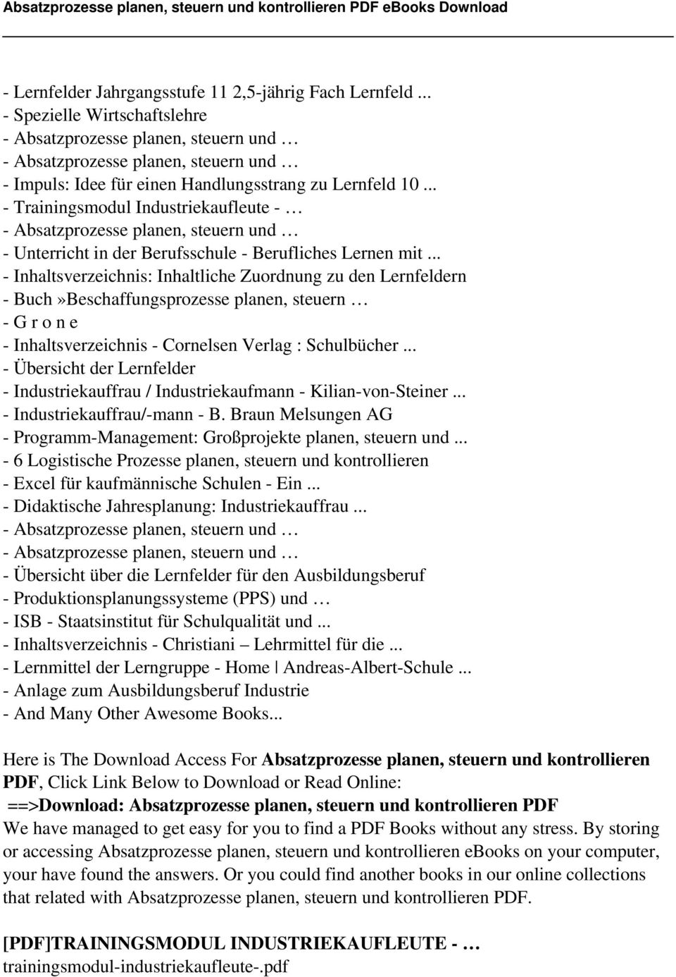 .. - Inhaltsverzeichnis: Inhaltliche Zuordnung zu den Lernfeldern - Buch»Beschaffungsprozesse planen, steuern - G r o n e - Inhaltsverzeichnis - Cornelsen Verlag : Schulbücher.