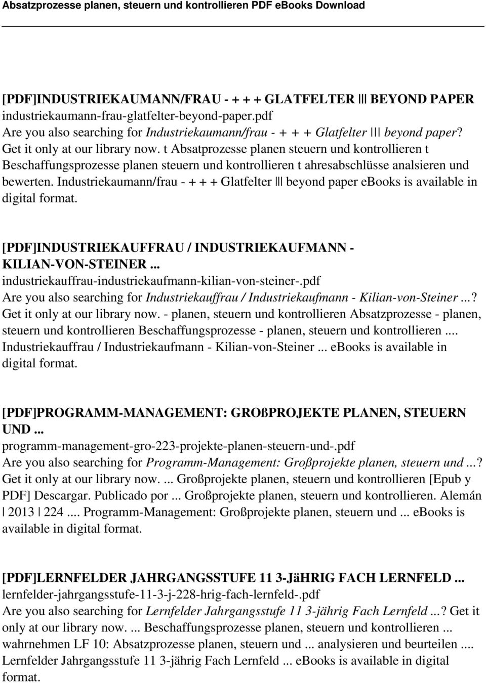 Industriekaumann/frau - + + + Glatfelter beyond paper ebooks is available in digital format. [PDF]INDUSTRIEKAUFFRAU / INDUSTRIEKAUFMANN - KILIAN-VON-STEINER.