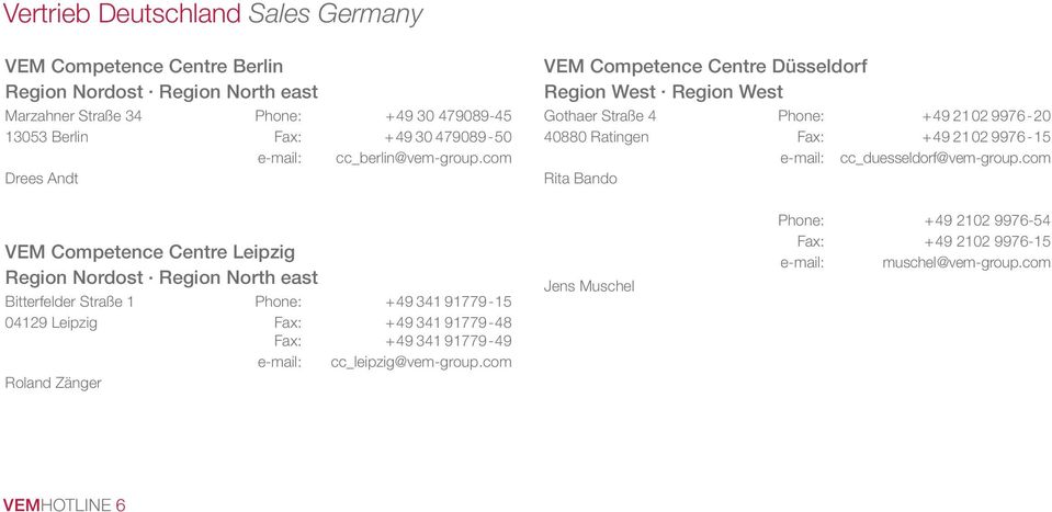 com Drees Andt VEM Competence Centre Düsseldorf Region West.