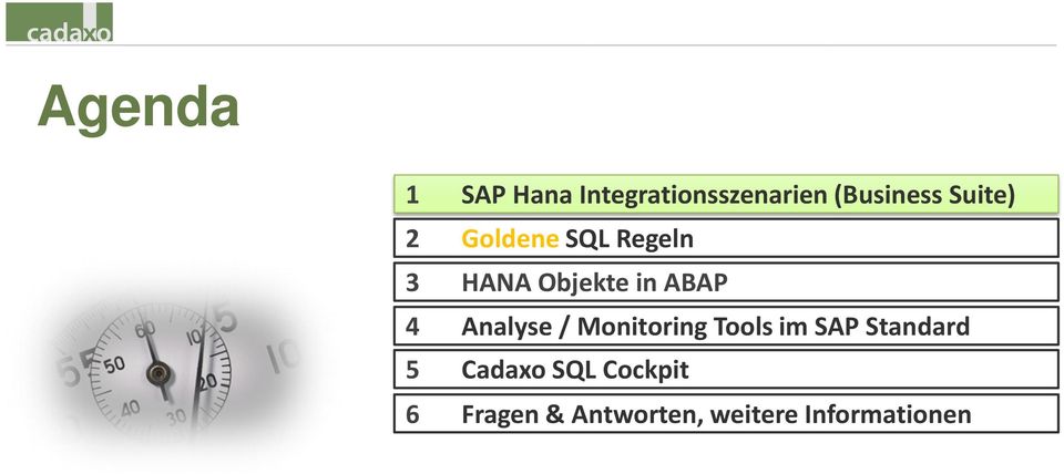Analyse / Monitoring Tools im SAP Standard 5 Cadaxo