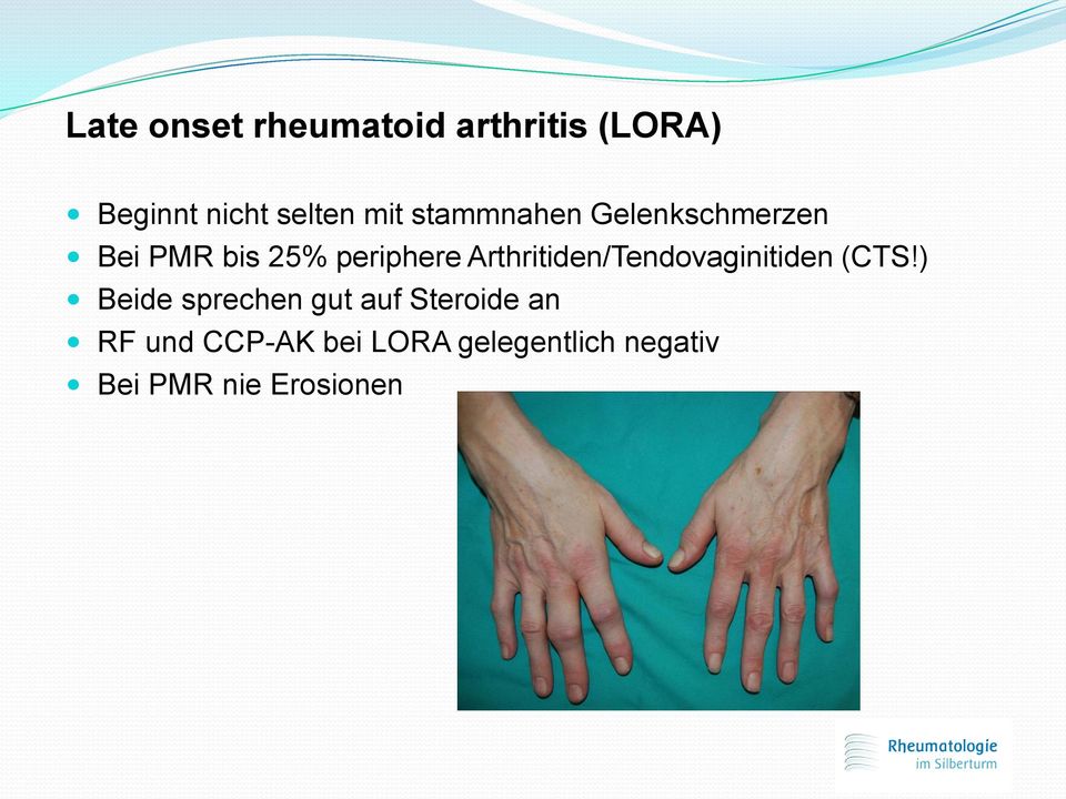 Arthritiden/Tendovaginitiden (CTS!