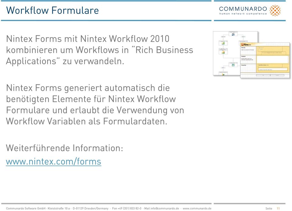 Nintex Forms generiert automatisch die benötigten Elemente für Nintex Workflow