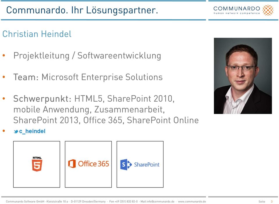 Microsoft Enterprise Solutions Schwerpunkt: HTML5,