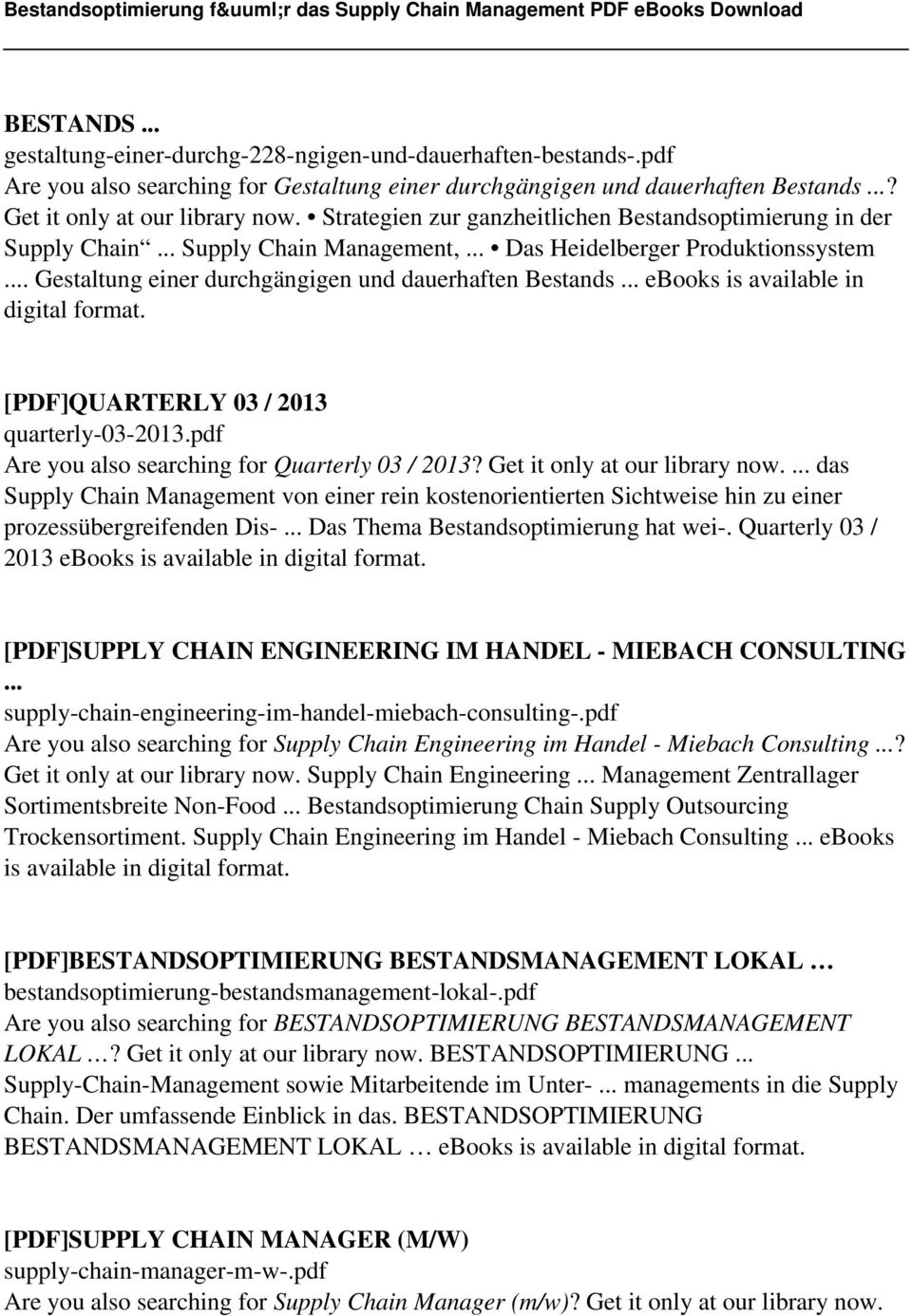 .. ebooks is available in digital [PDF]QUARTERLY 03 / 2013 quarterly-03-2013.pdf Are you also searching for Quarterly 03 / 2013? Get it only at our library now.
