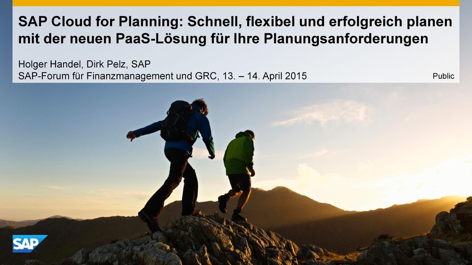 Planungsanforderungen Holger Handel, Dirk Pelz, SAP