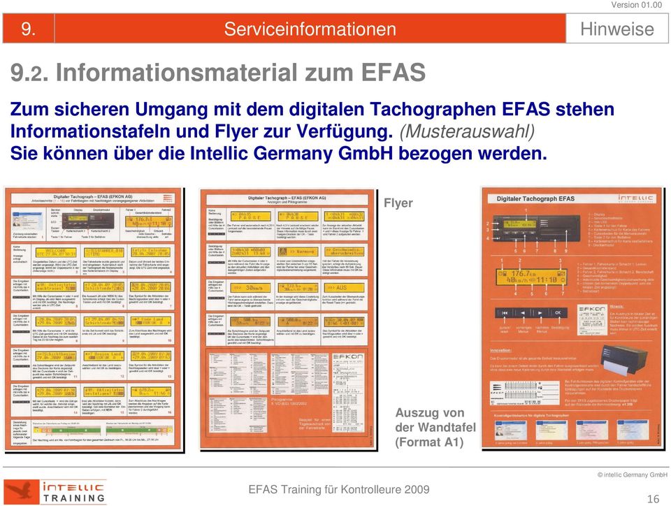 digitalen Tachographen EFAS stehen Informationstafeln und Flyer zur