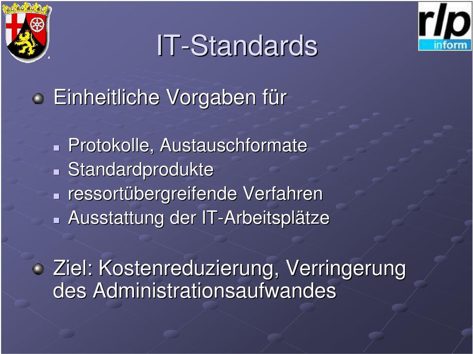 Verfahren Ausstattung der IT-Arbeitspl Arbeitsplätze tze