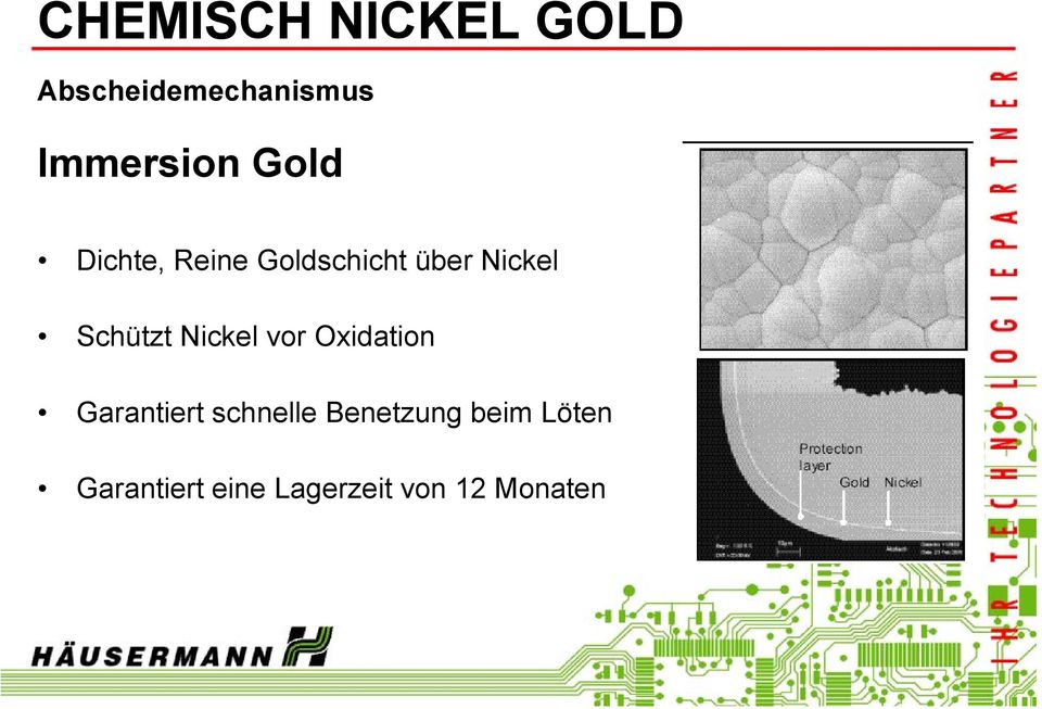 Nickel vor Oxidation Garantiert schnelle Benetzung