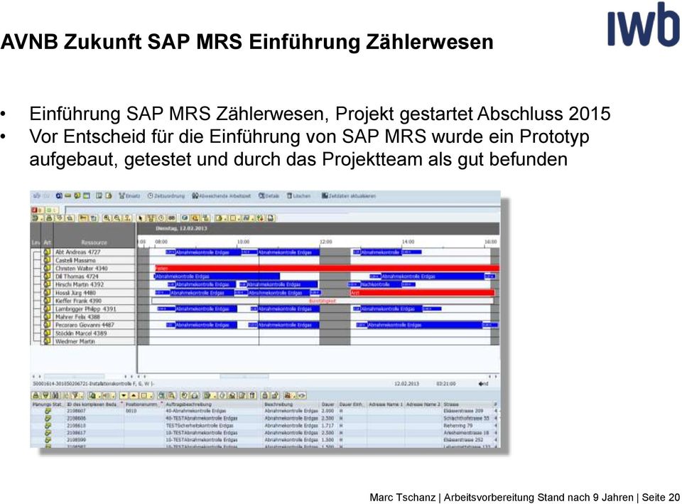 Einführung von SAP MRS wurde ein Prototyp aufgebaut, getestet und durch
