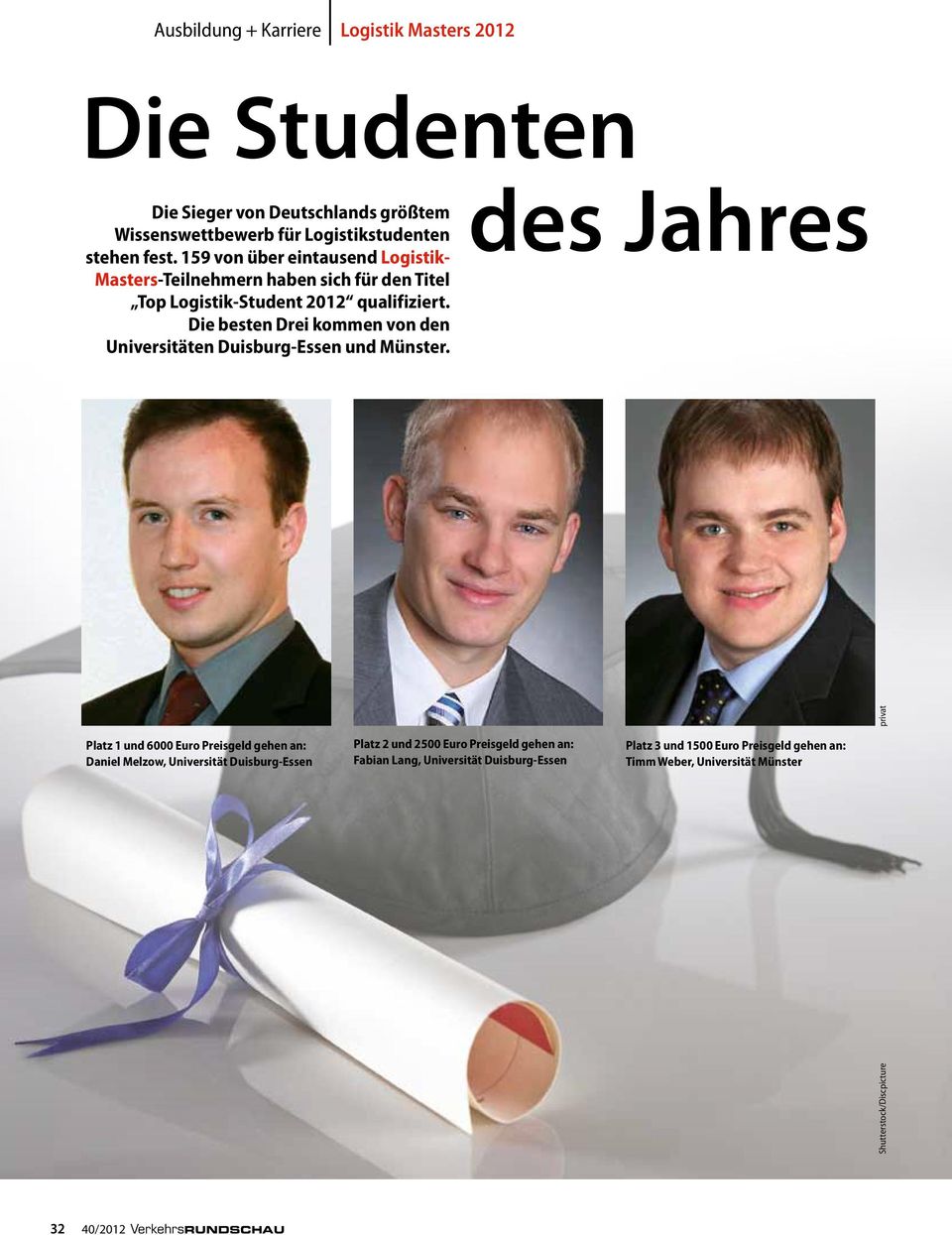 Die besten Drei kommen von den Universitäten Duisburg-Essen und Münster.