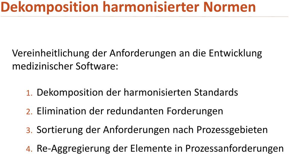 Dekomposition der harmonisierten Standards 2.