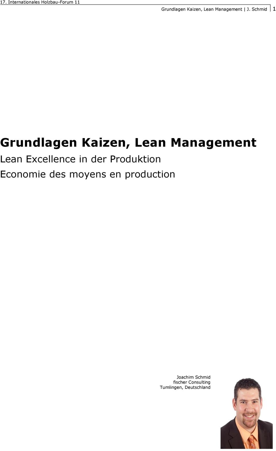 Schmid 1 Grundlagen Kaizen, Lean Management Lean Excellence