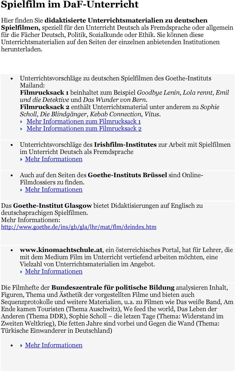 Materialien Fur Den Deutschunterricht Didaktisierte Filme Stand Juli 2013 Pdf Kostenfreier Download