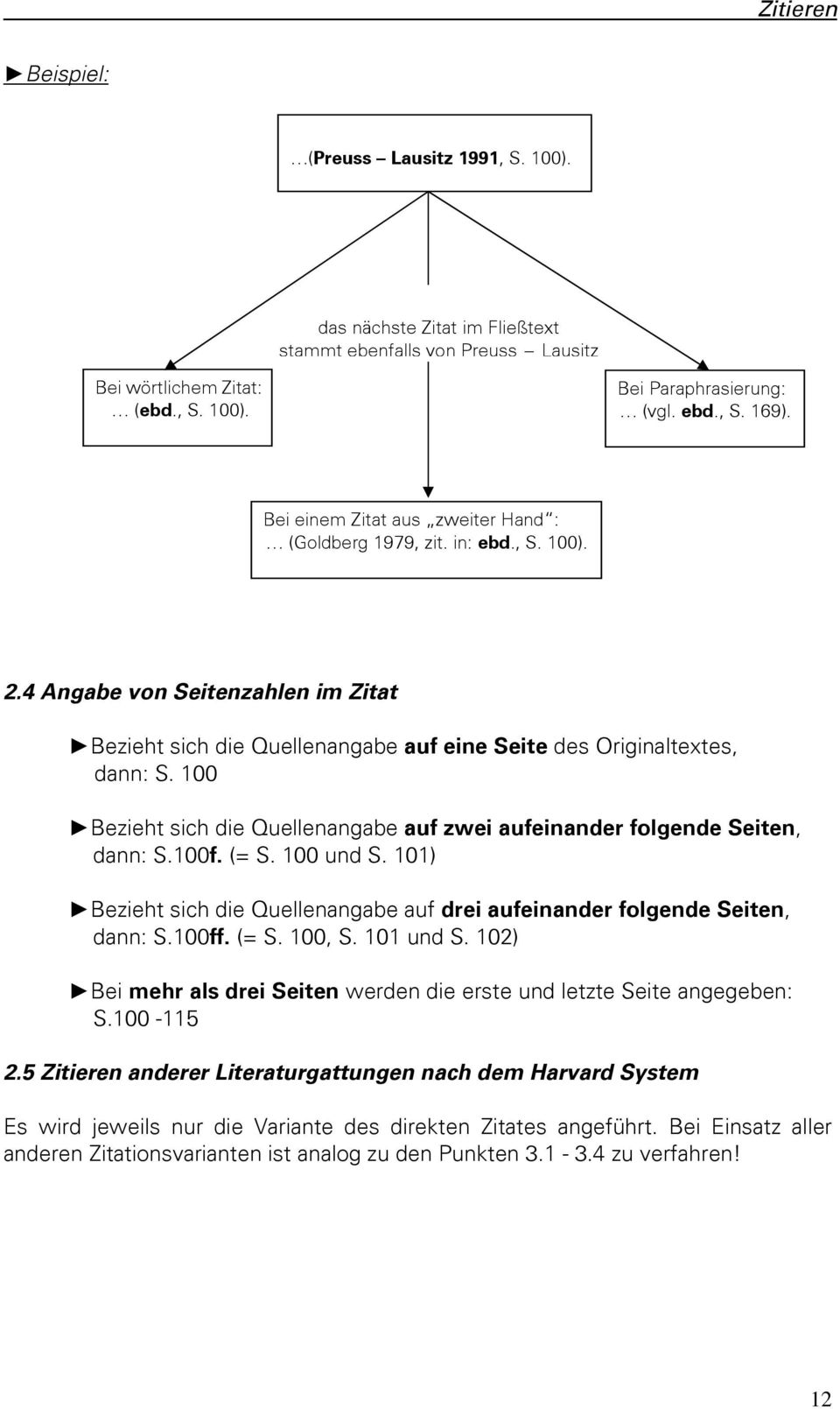 100 Bezieht sich die Quellenangabe auf zwei aufeinander folgende Seiten, dann: S.100f. (= S. 100 und S. 101) Bezieht sich die Quellenangabe auf drei aufeinander folgende Seiten, dann: S.100ff. (= S. 100, S.