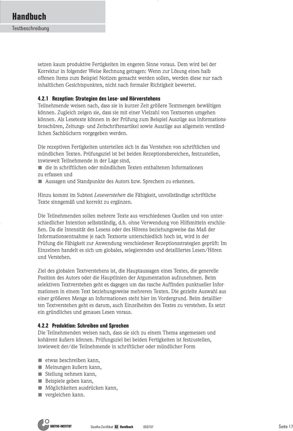 Goethe Zertifikat B2 Prufungsziele Testbeschreibung B1 B2 C1 C2 Pdf Free Download
