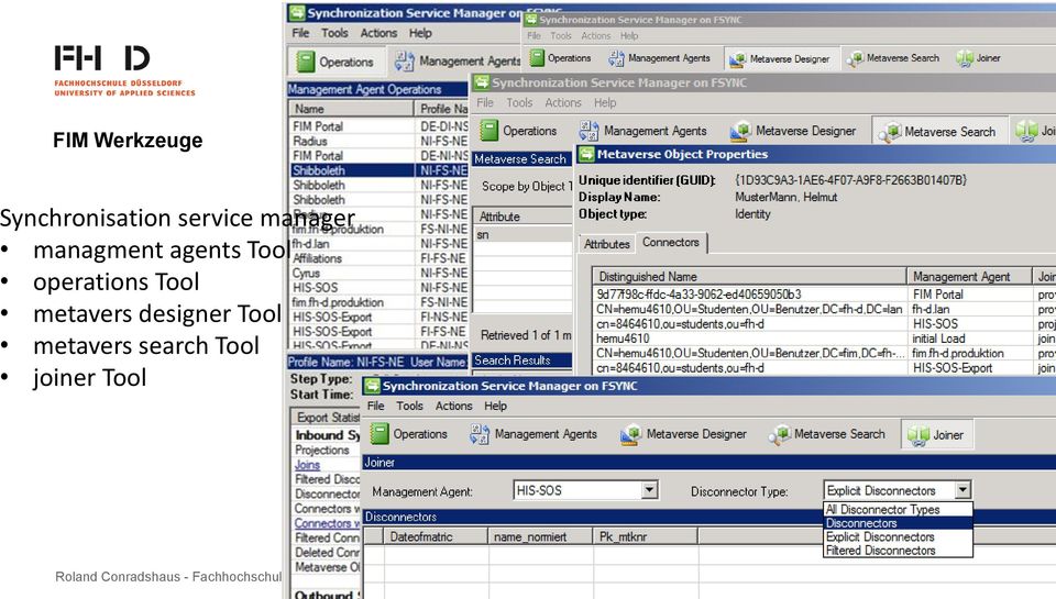 Synchronisation service manager managment agents Tool