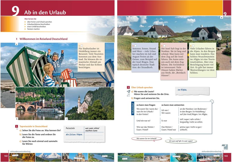 . Sommer, Sonne, Strand und Meer viele Urlauber machen im Juli und August Ferien an der Ostsee, zum Beispiel auf der Insel Rügen. Eine typisch deutsche Tradition: der Strandkorb.