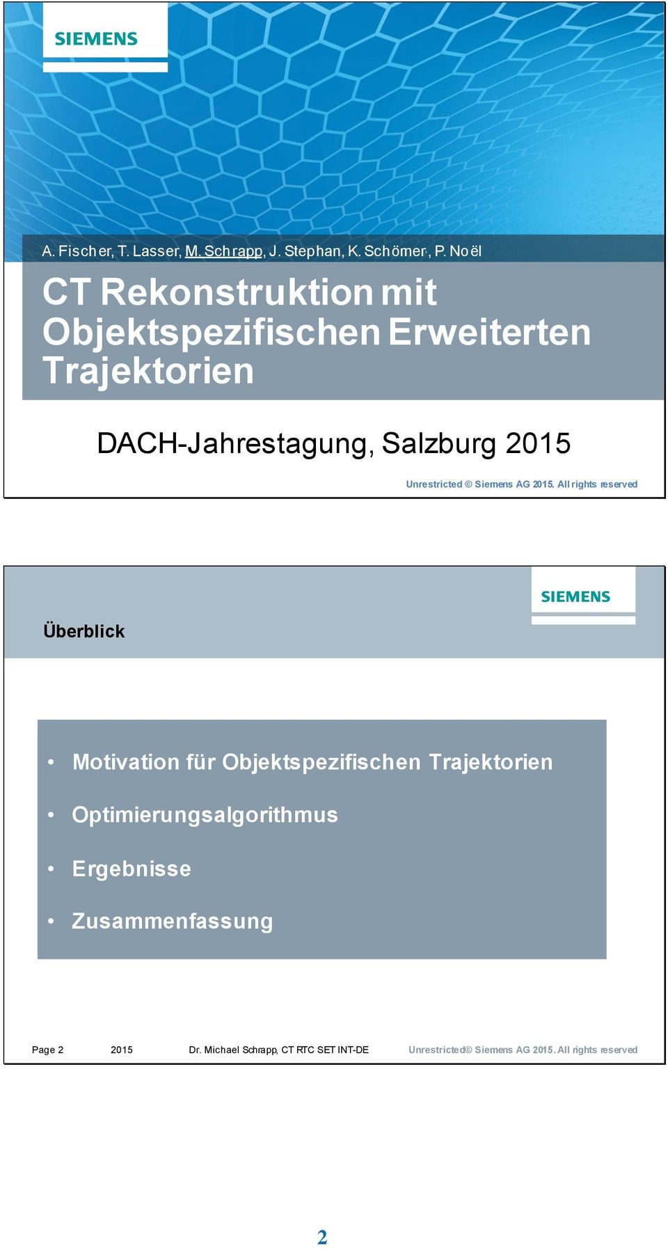 Salzburg 2015 Unrestricted Siemens AG 2015.