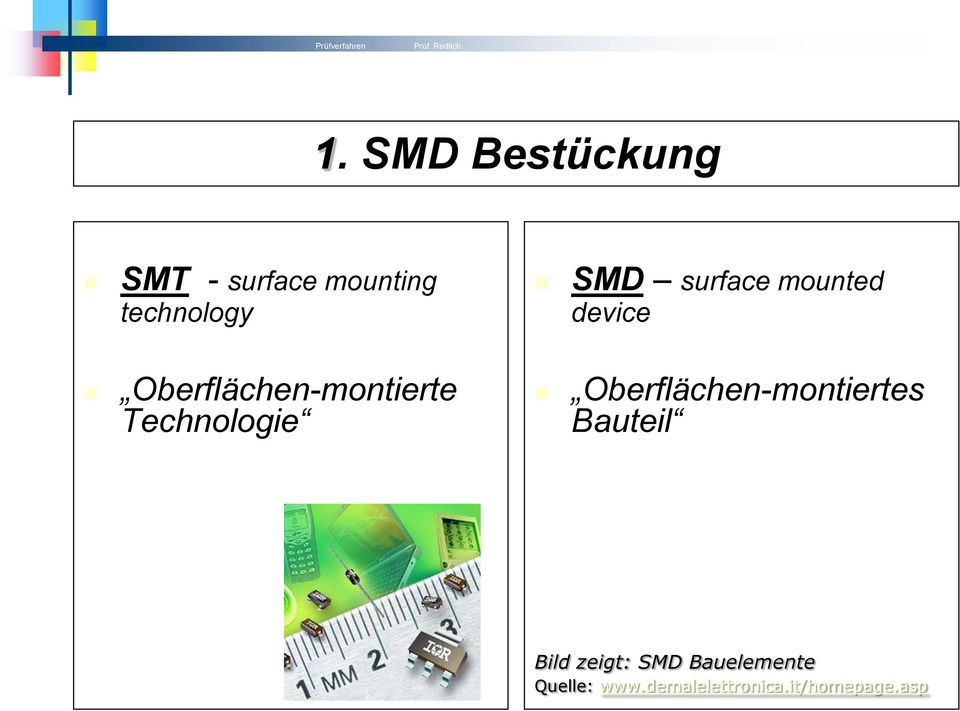 Oberflächen-montierte Technologie SMD surface mounted device