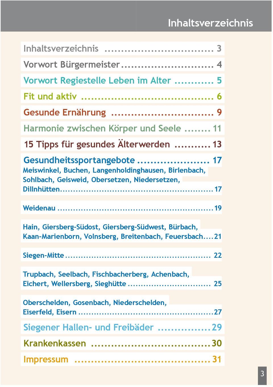 ..17 Weidenau...19 Hain, Giersberg-Südost, Giersberg-Südwest, Bürbach, Kaan-Marienborn, Volnsberg, Breitenbach, Feuersbach...21 Siegen-Mitte.