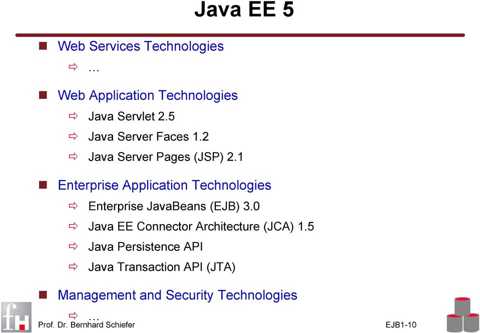 1 Enterprise Application Technologies Enterprise JavaBeans (EJB) 3.