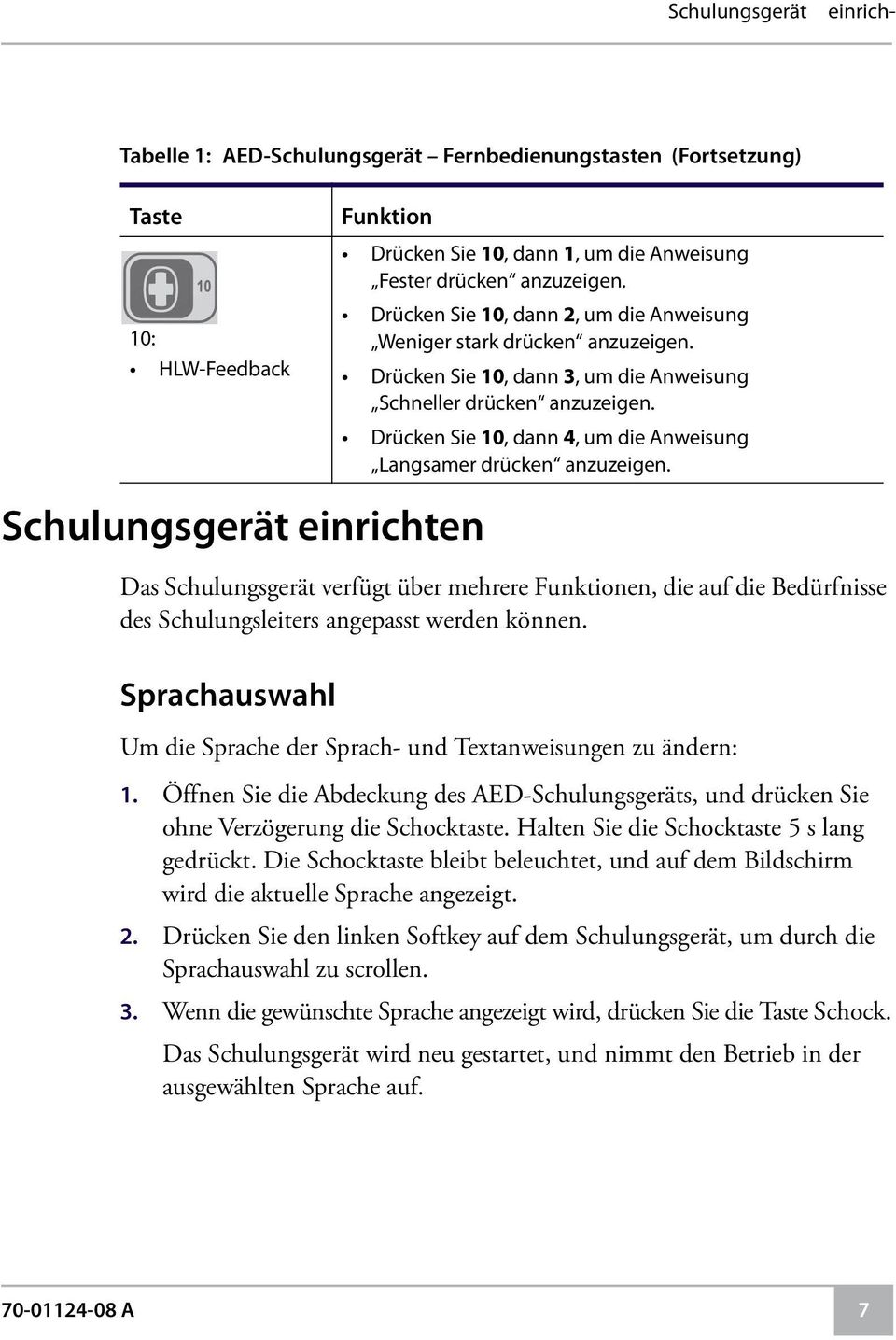 Drücken Sie 10, dann 4, um die Anweisung Langsamer drücken anzuzeigen.