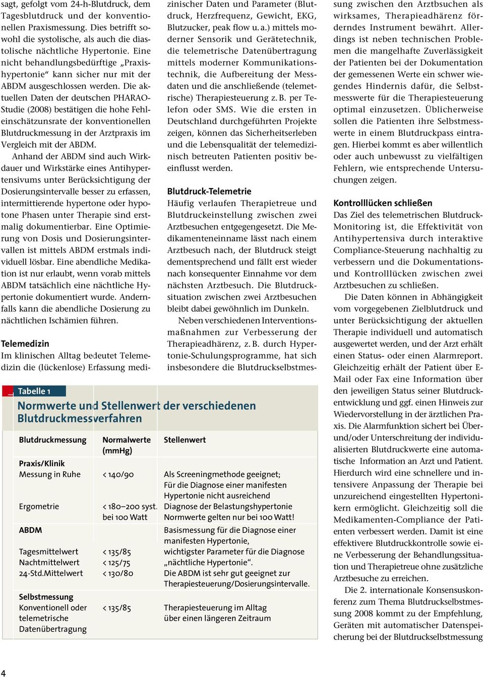 Die aktuellen Daten der deutschen PHARAO- Studie (2008) bestätigen die hohe Fehleinschätzunsrate der konventionellen Blutdruckmessung in der Arztpraxis im Vergleich mit der ABDM.