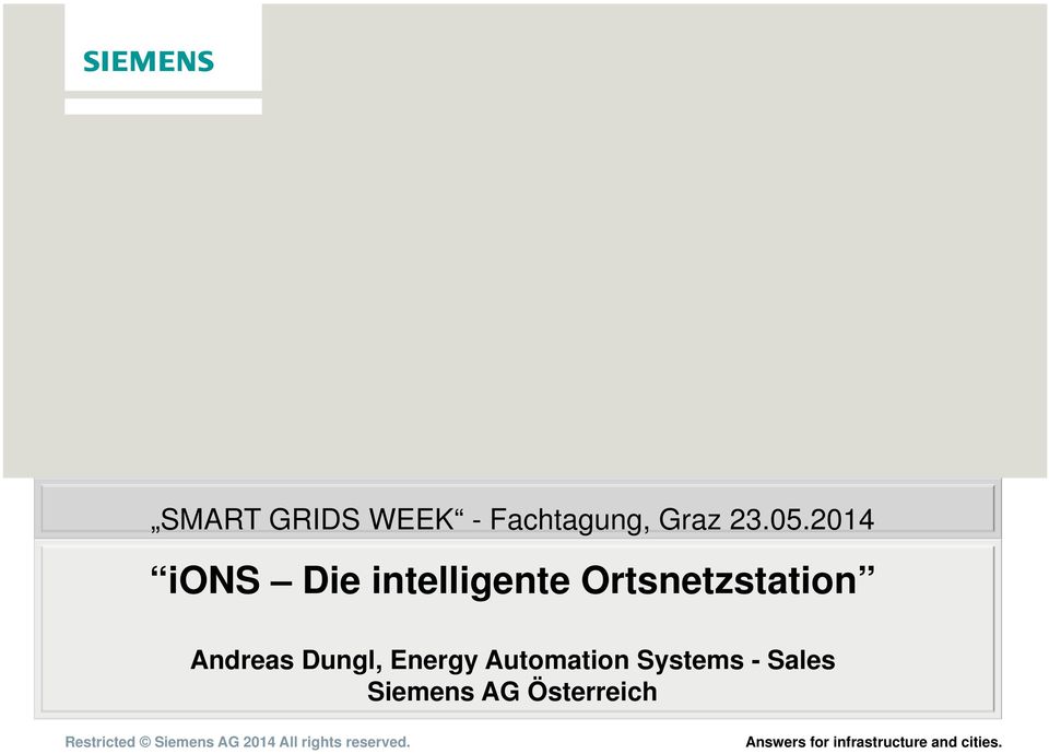 Andreas Dungl, Energy Automation Systems - Sales