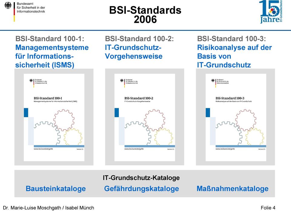 IT-GrundschutzVorgehensweise BSI-Standard 100-3: Risikoanalyse auf der