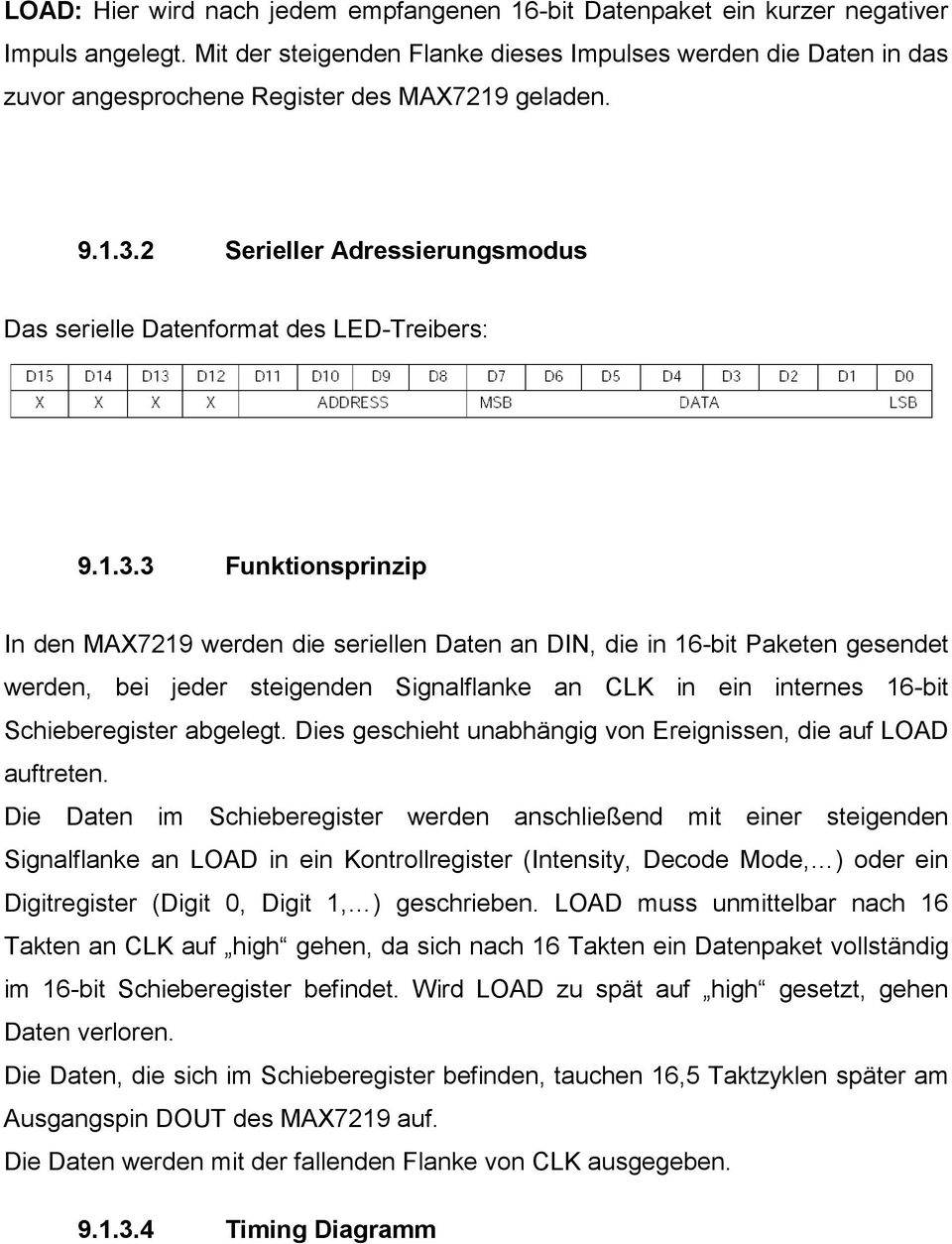 2 Serieller Adressierungsmodus Das serielle Datenformat des LED-Treibers: 9.1.3.