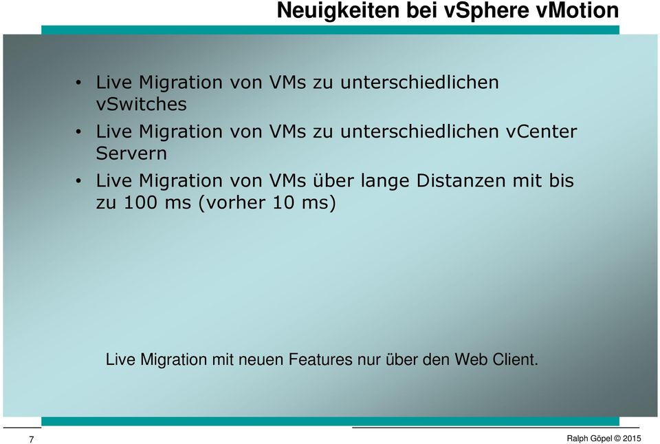 unterschiedlichen vcenter Servern Live Migration von VMs über lange