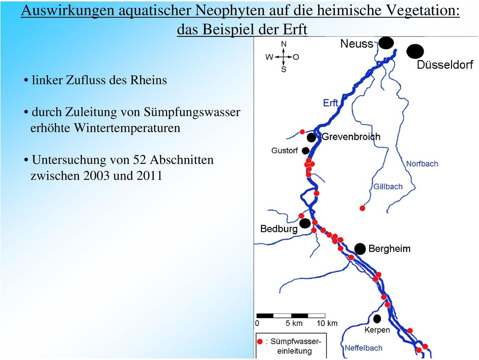 Rheins durch Zuleitung von Sümpfungswasser erhöhte
