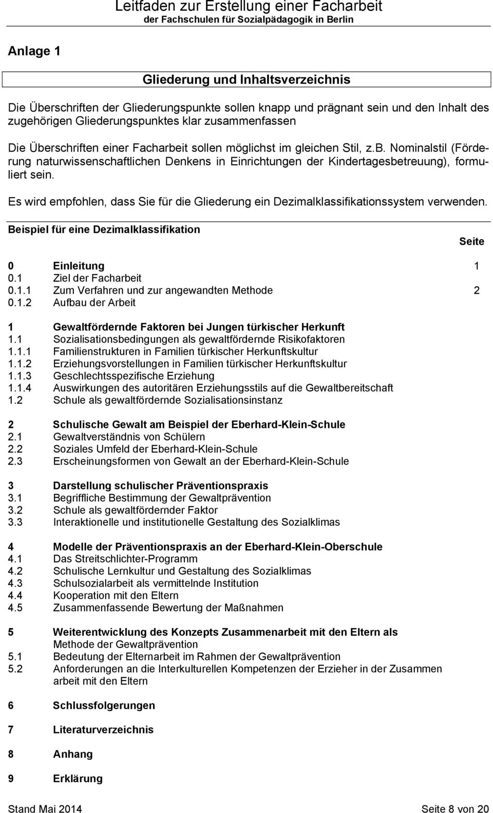 Leitfaden Zur Erstellung Einer Facharbeit Der Fachschulen Fur Sozialpadagogik In Berlin Pdf Free Download