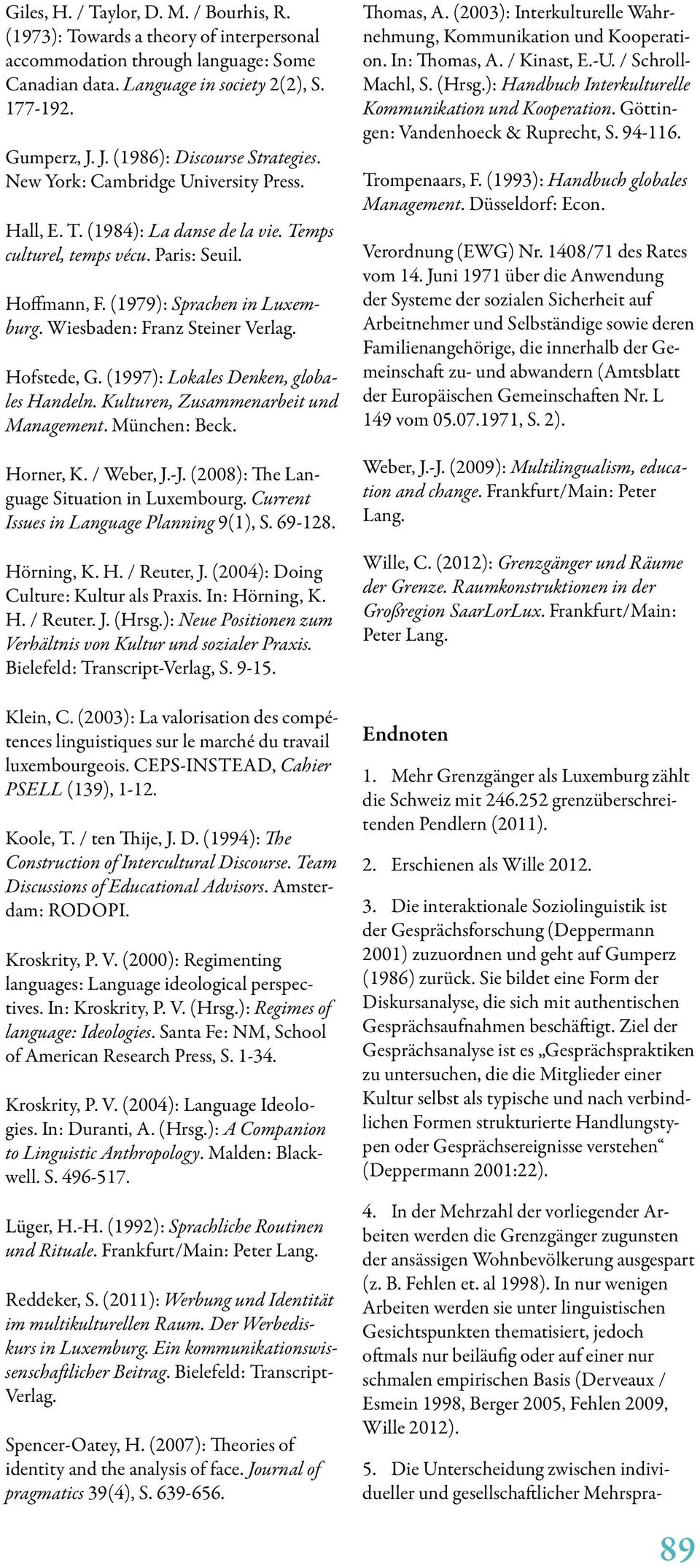 Wiesbaden: Franz Steiner Verlag. Hofstede, G. (1997): Lokales Denken, globales Handeln. Kulturen, Zusammenarbeit und Management. München: Beck. Horner, K. / Weber, J.-J.